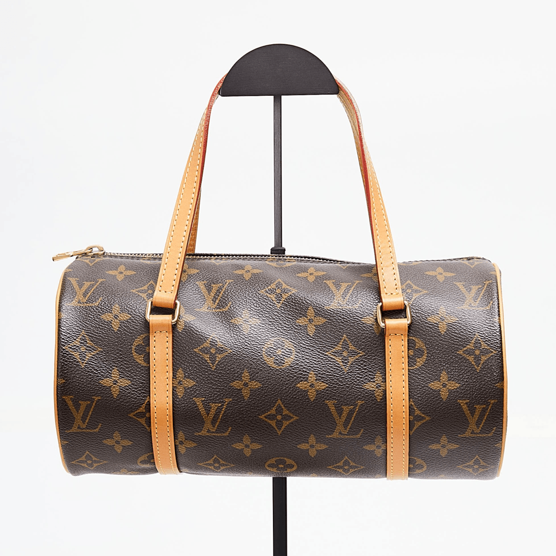 95新 LouisVuitton/路易威登 lv经典老花黄皮巴比龙手提包26