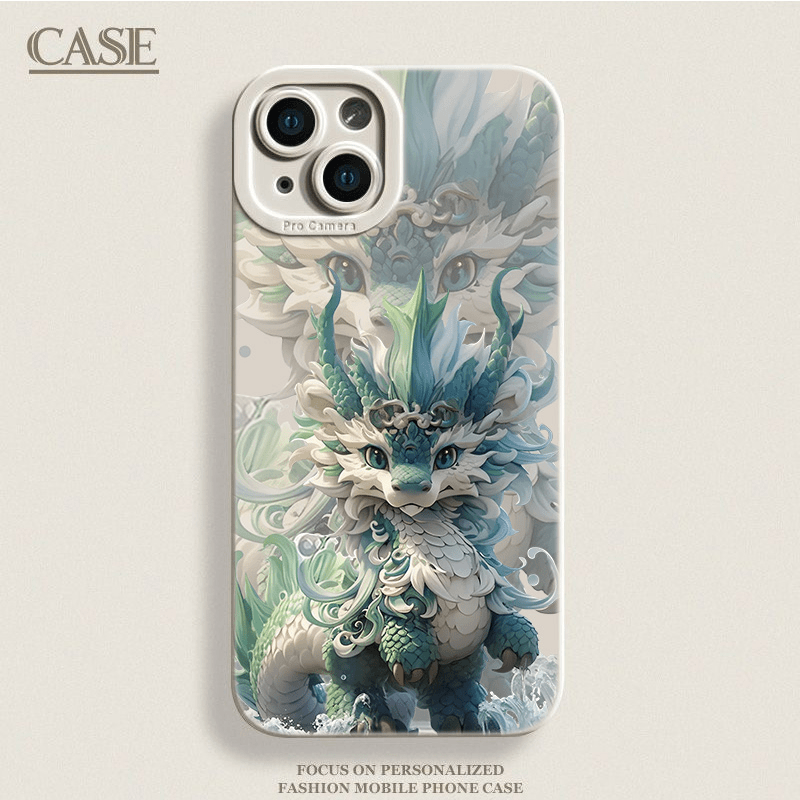 绿色麒麟iphone15苹果手机壳14promax软壳13pro防摔12高级11全包X