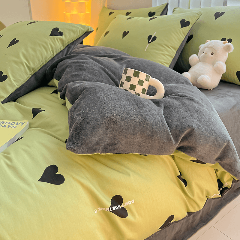 【球个好物】2023新款A纯棉B牛奶绒床上四件套秋冬季全棉法兰珊瑚