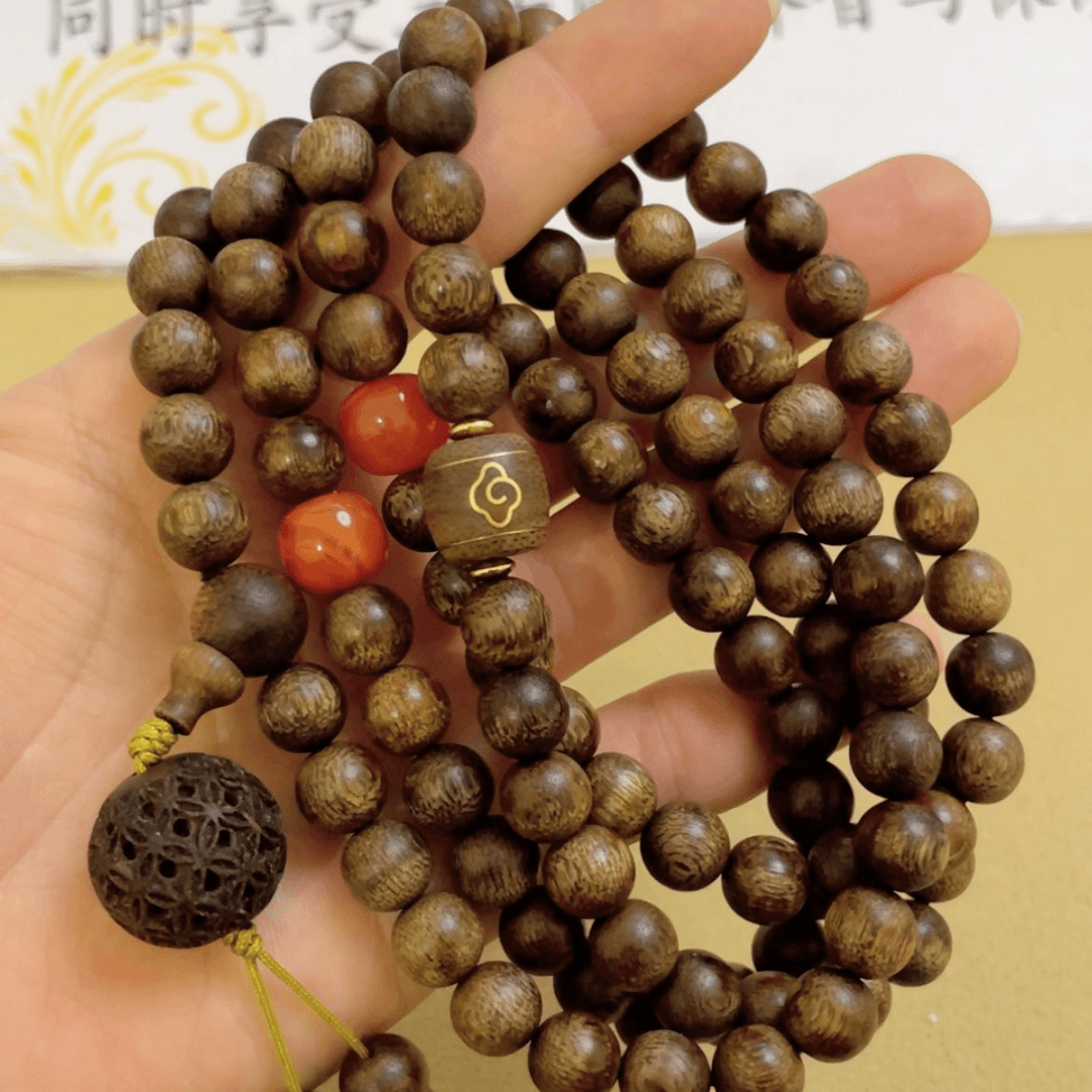 【闪购商品】沉香木手串越南富森红土回流料多圈0.8