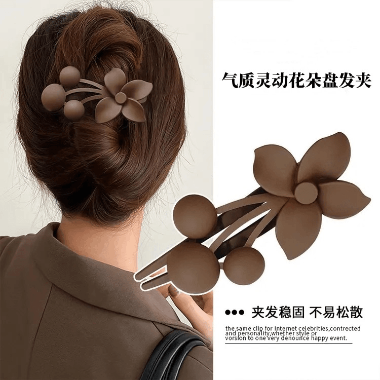 美拉德新款花朵高级感发夹抓夹女网红优雅百搭韩式夹子饱满后脑勺