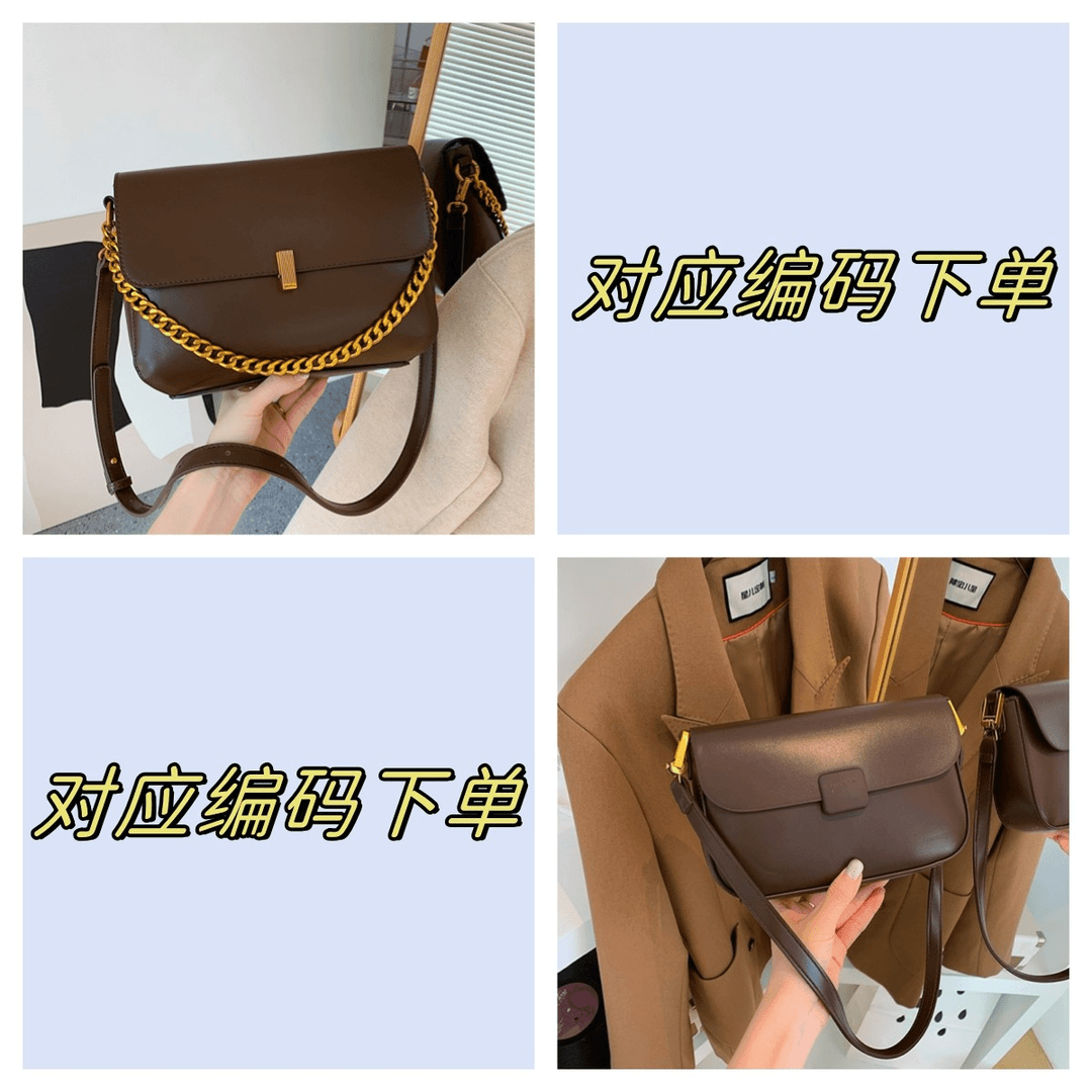 【一媛轻奢】T401-T440链条斜挎2023新款单肩斜挎复古软皮小包包