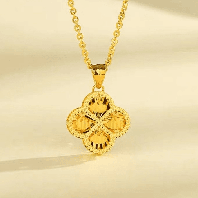 Chow Tai Seng/周大生【五金女孩】 足金999四叶草轻奢双面精美坠链