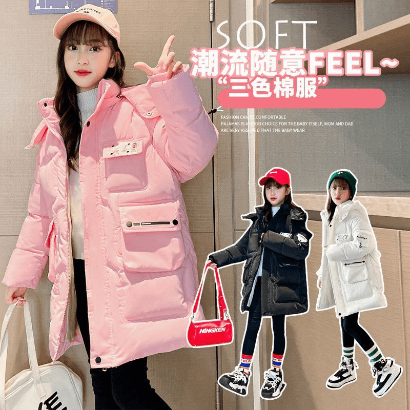 波司登女童羽绒服2023冬装长款中大童加厚羽绒服外套免清仓儿童