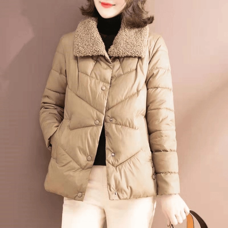 波司登羽绒服2023年新款冬季轻薄时尚羊羔毛中年羽绒衣女士短款外