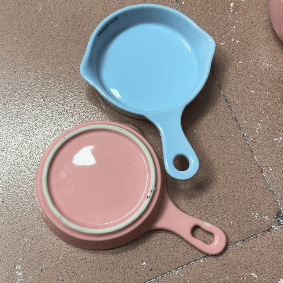 【闪购商品】陶瓷盘瑕疵平底锅蓝粉