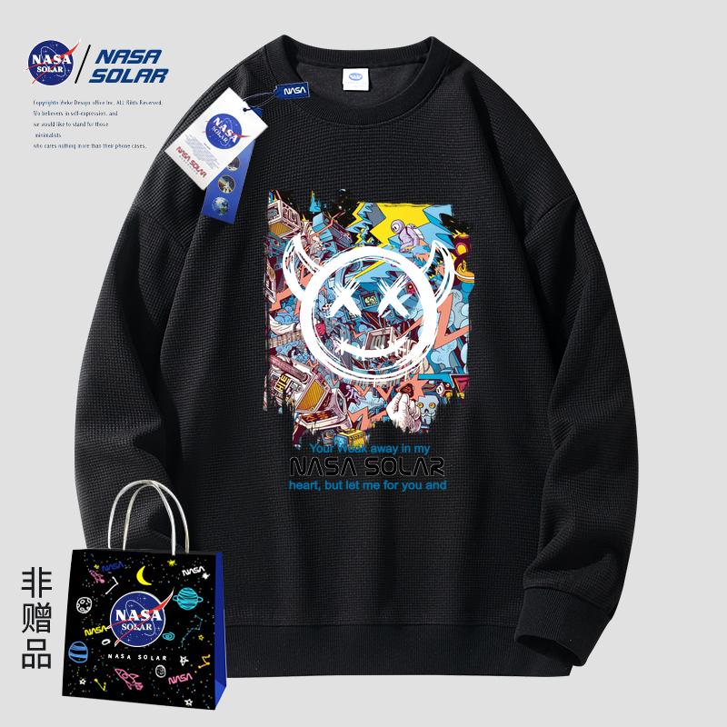 NASA SOLAR联名款2022秋季新款小恶魔印花宽松男女同款情侣卫衣