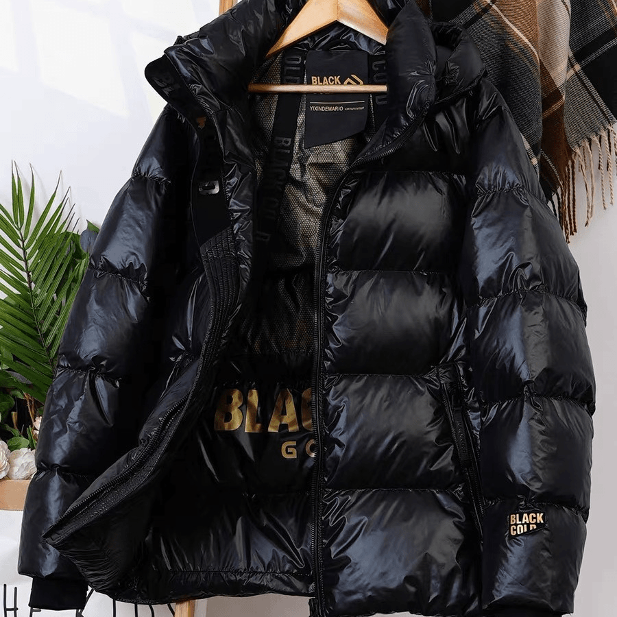 雅鹿黑金高端！连帽加厚宽松保暖泡芙面包短款羽绒服女冬