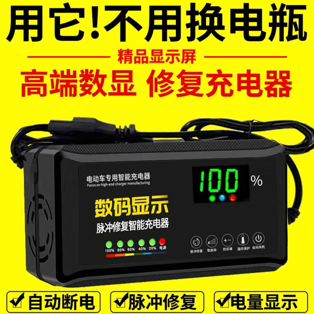 【小扬哥推荐】自动断电 电动车电瓶车充电器48V60V72V20超威天能