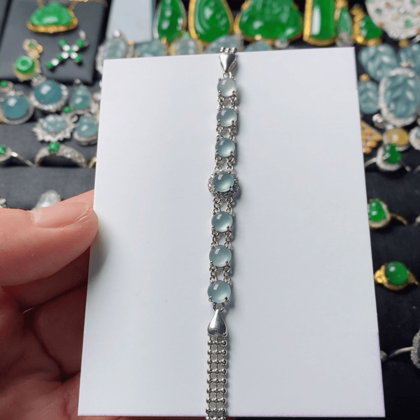 【闪购商品】翡翠手链银S925镶嵌M****·
