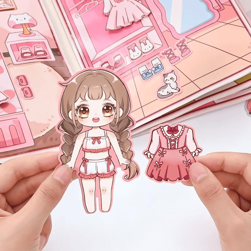 新款女孩满小满巨无霸安静书免裁剪公主库洛米女童不用剪手工玩具