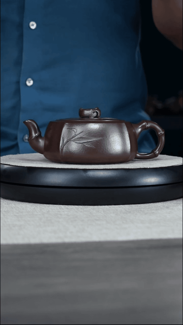 【闪购商品】紫泥茶壶王燕粗砂紫泥圈钮竹段340CC