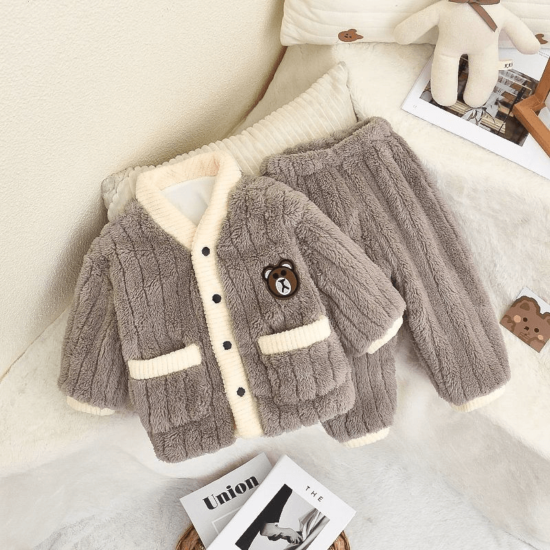 男童睡衣加加厚秋冬季珊瑚女宝宝家居服1-3岁5法兰儿童冬款