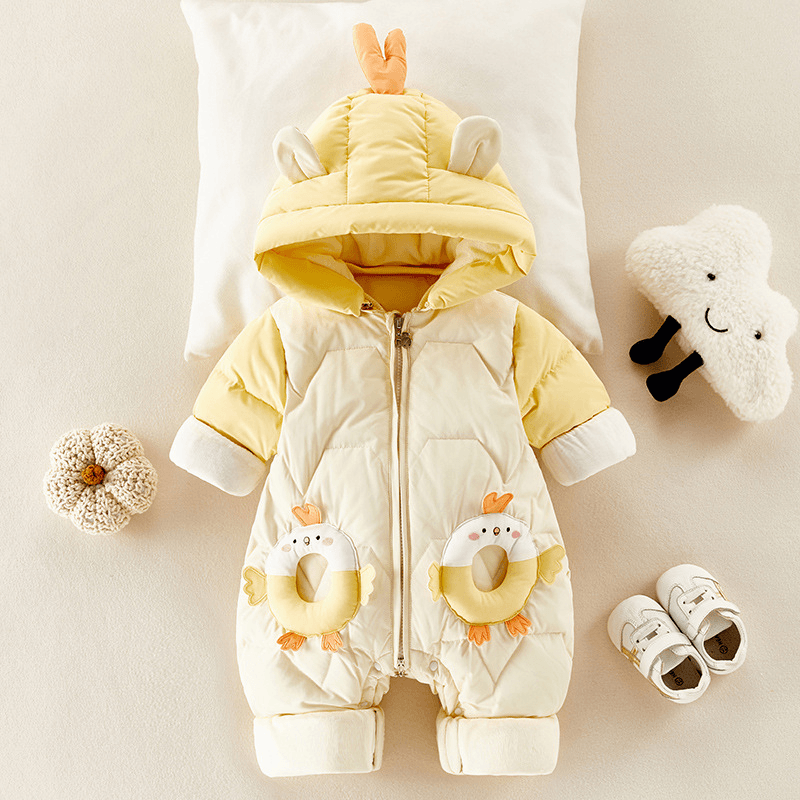 婴儿连体羽绒服男宝宝冬装加厚外出服女新生幼儿冬季衣服抱衣爬服