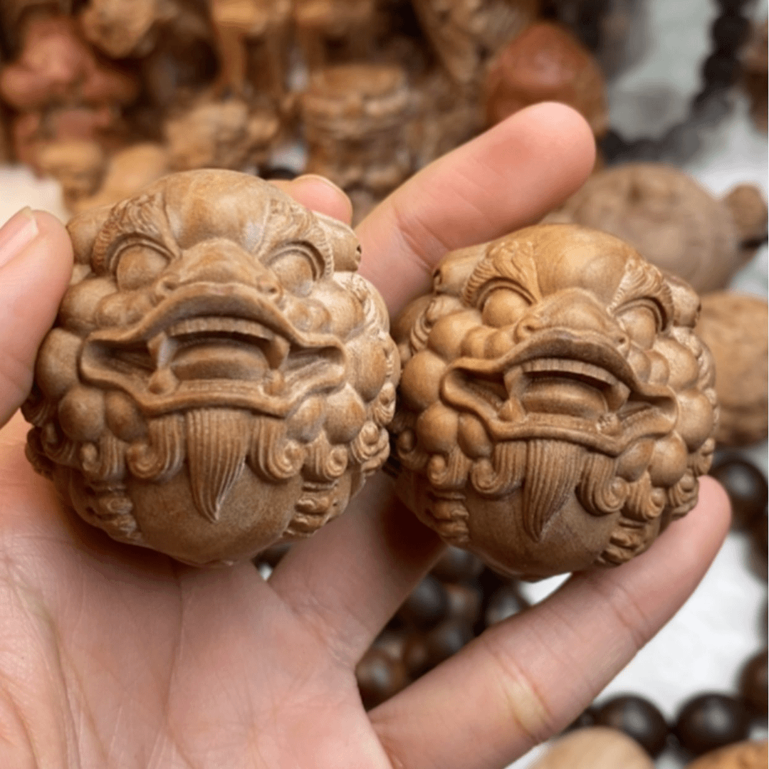 【闪购商品】檀香木其他瑕疵4.5貔貅手球焦糖