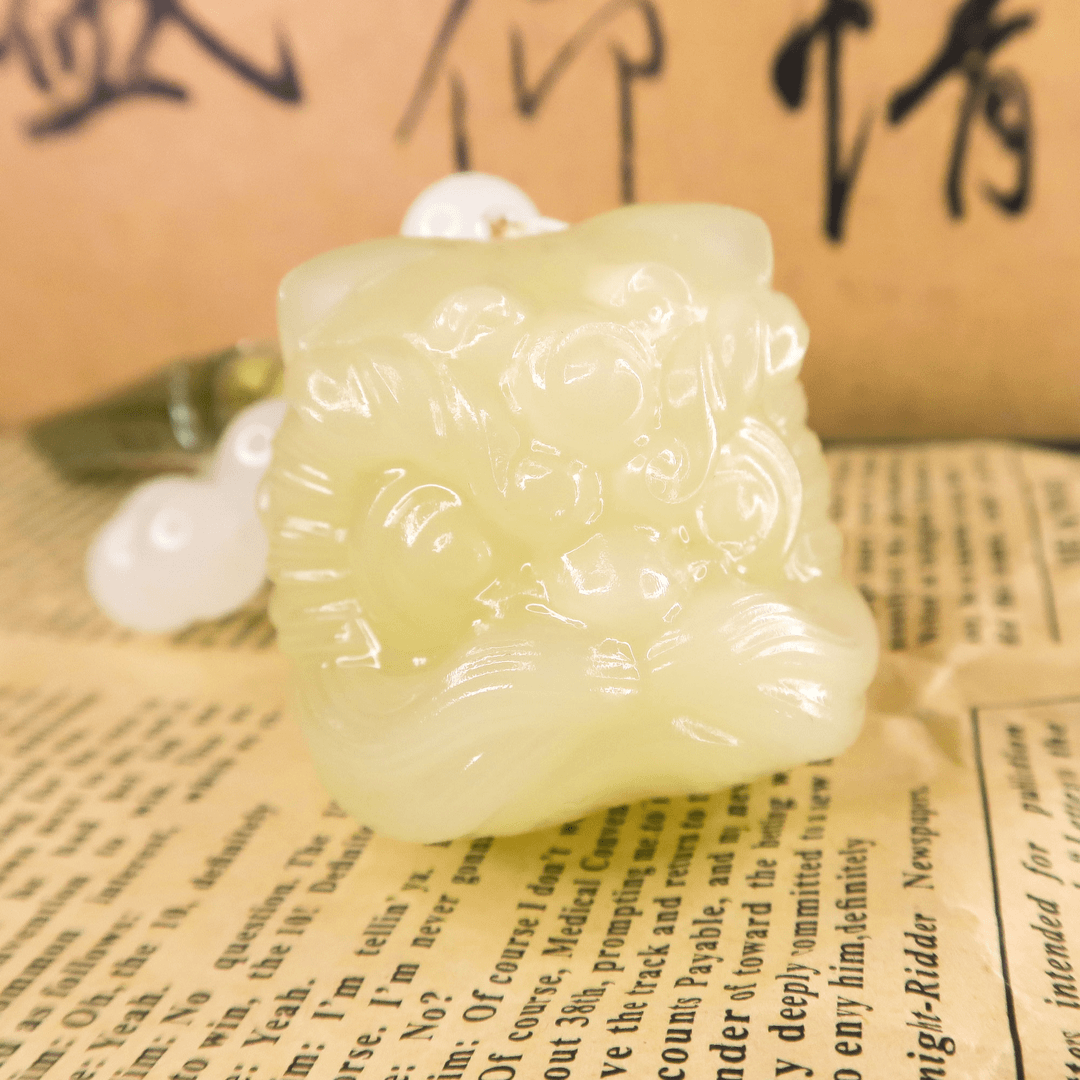【驯兽狮】醒狮手把件●浅绿手把件狮子挂饰车载摆件挂饰创意雕刻