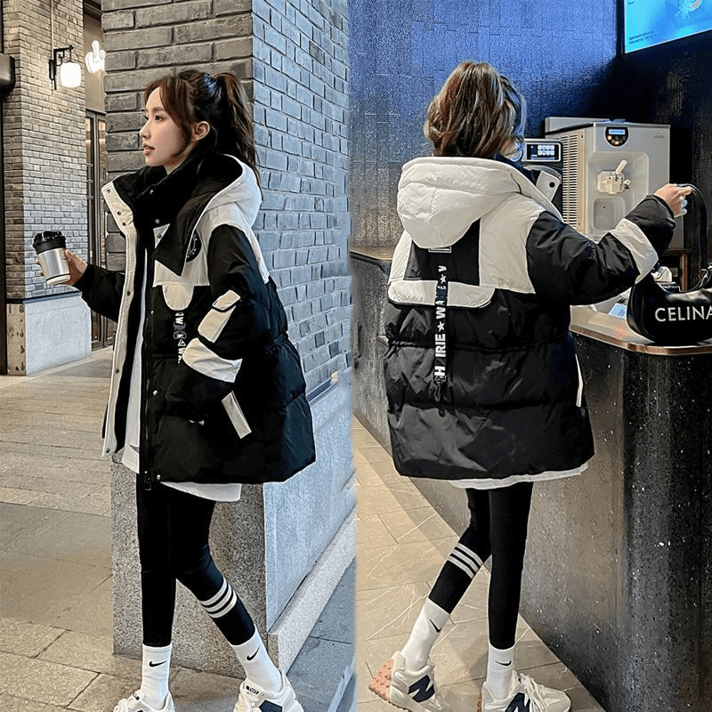 2024冬季新款羽绒棉服女中长款韩版宽松加厚小个子连帽棉衣外套潮