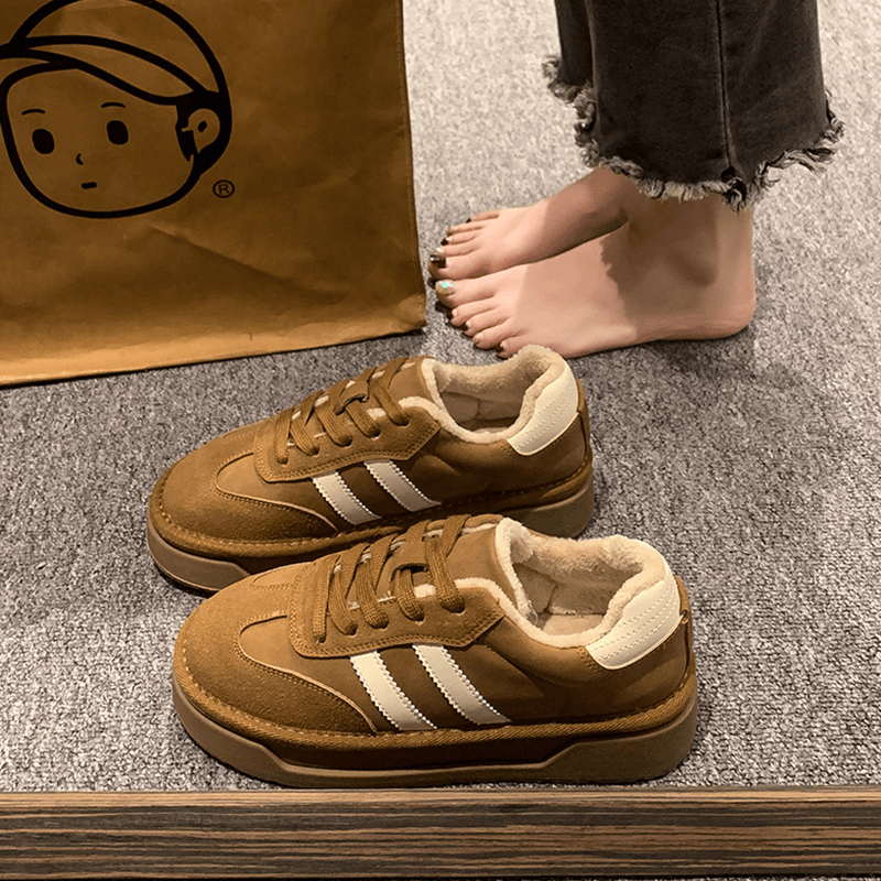 厚底德训鞋女2023秋冬新款加绒女鞋子百搭休闲美拉德爆款阿甘板鞋