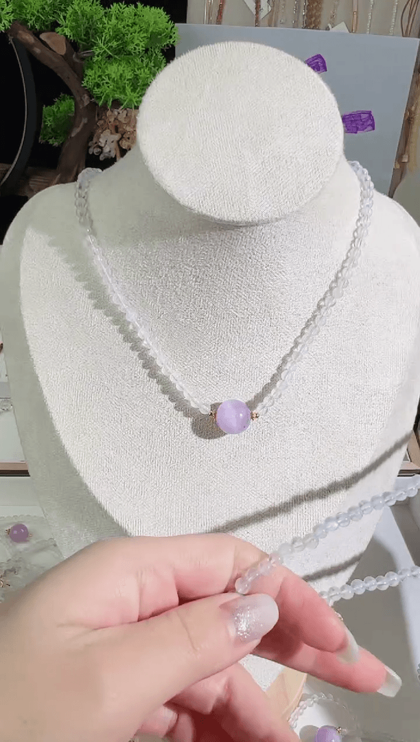 【闪购商品】拉长石项链未镶嵌多样性发货颜色微差