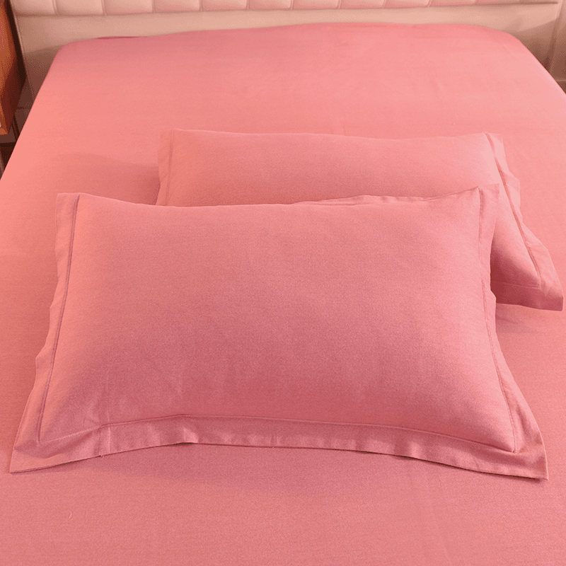V/雅鹿全喷气纯棉磨毛多规格系列单品枕套双面加厚纯色简约套枕