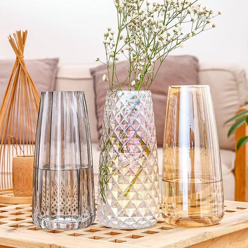 圆口大号玻璃花瓶 水培植物玻璃瓶简约透明装饰客厅插花摆件欧式-1