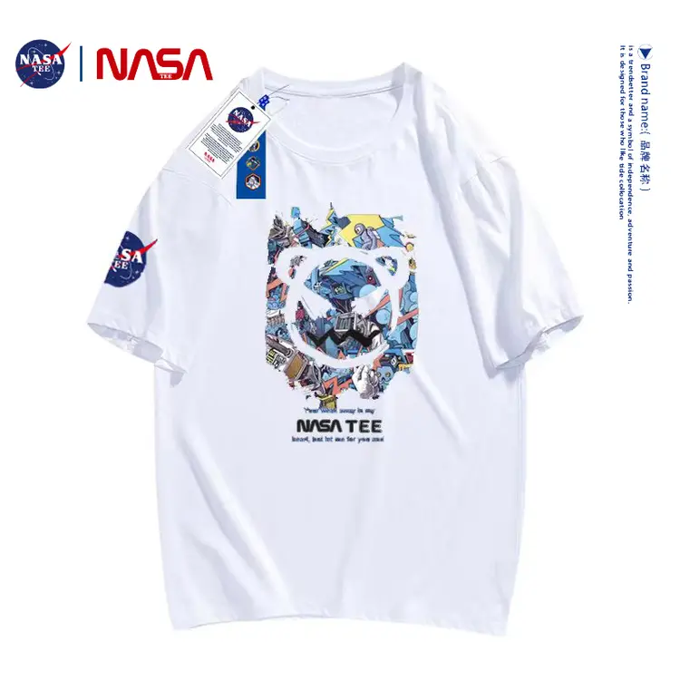 8836 NASA TEE 2022联名潮牌纯棉短袖T恤男女同款卡通印花