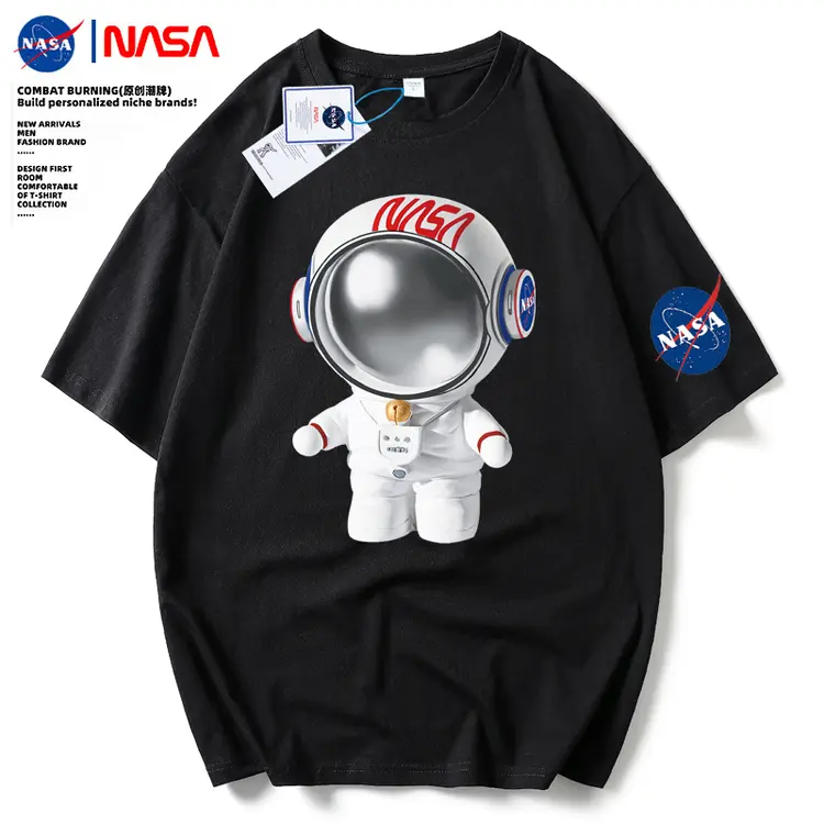 【田叔专享】807NASA联名情侣款短袖体恤2022夏季透气落肩