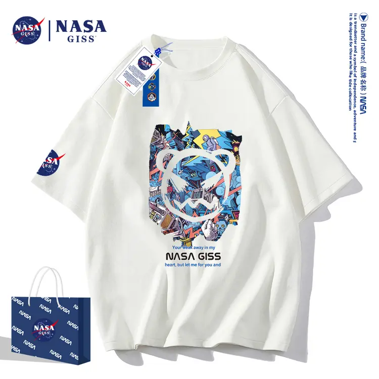 NASA GISS联名款2022新款纯棉T恤男女同款长绒小恶魔YBLB