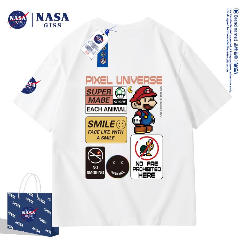 NASA GISS联名款2022新款纯棉T恤男女同款超级马里奥NS8092XZ