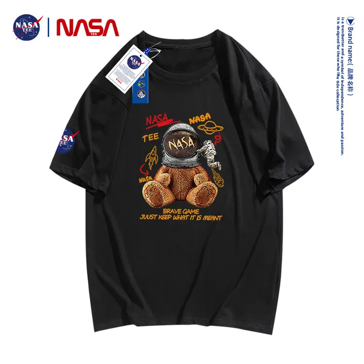 666 NASA TEE 联名款2022新款夏季短袖T恤卡通印花男女同款