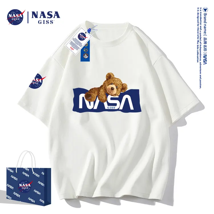 NASA NV联名款2022新款纯棉T恤趴趴熊NASA5314-XZ1