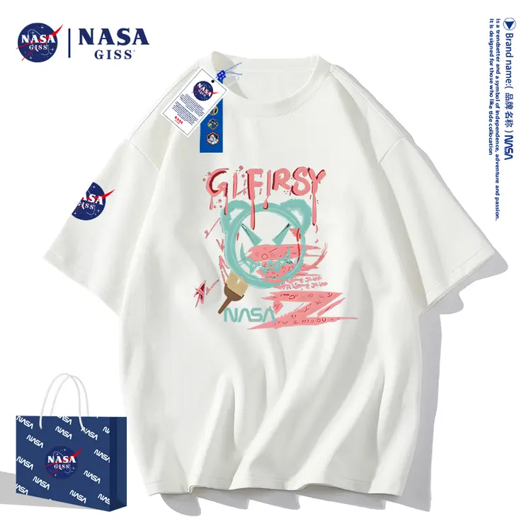 NASA NV联名款2022新款纯棉T恤GIF小恶魔NASA8078-xzA