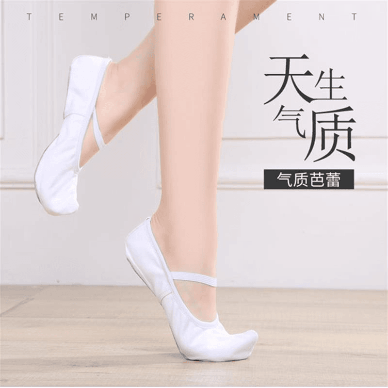 朝鲜舞鞋成人女儿童软底舞蹈鞋白色平底练功鞋中国舞鞋室内芭蕾舞