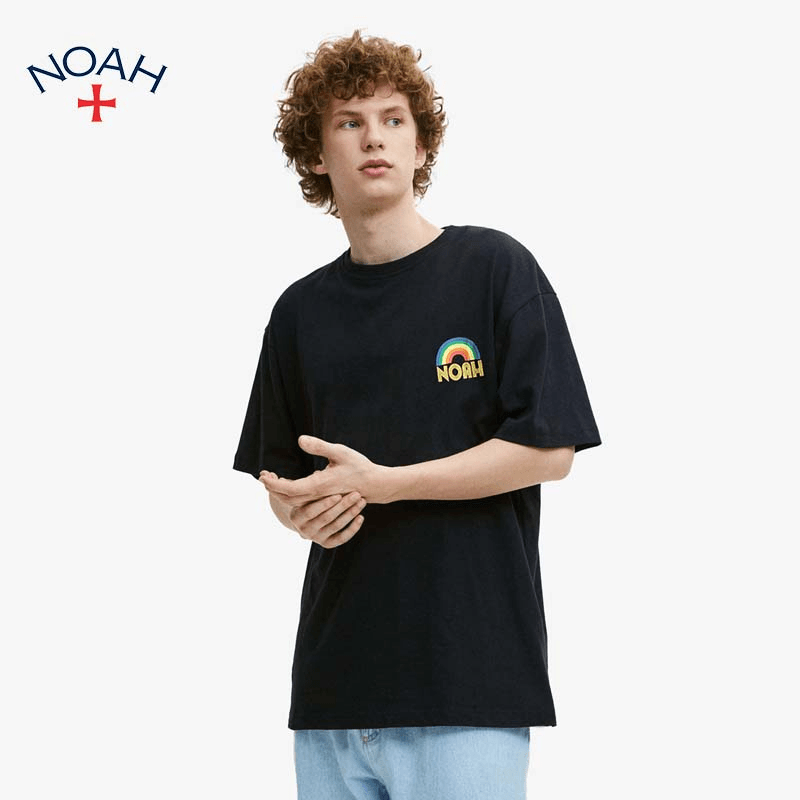 NOAH短袖T恤男女款2022夏季新款美式街头潮牌时尚经典彩虹款半袖