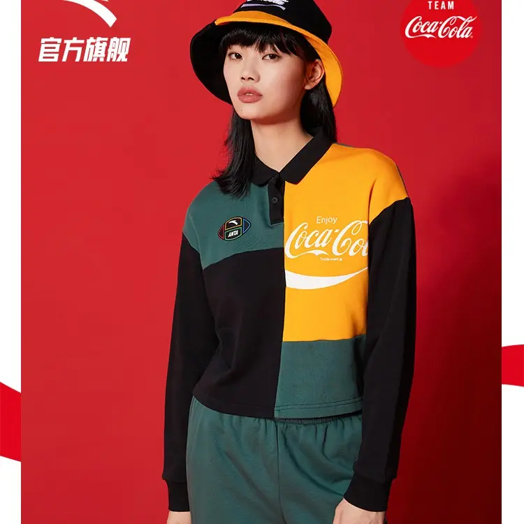 【泽哥安踏】可口可乐联名运动POLO衫女休闲套头上衣962039721