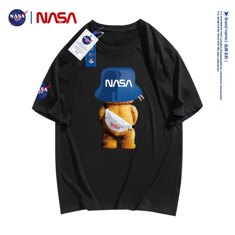NASA TEE 2022新款纯棉潮牌联名T恤短袖男女同款半截袖上衣#8803