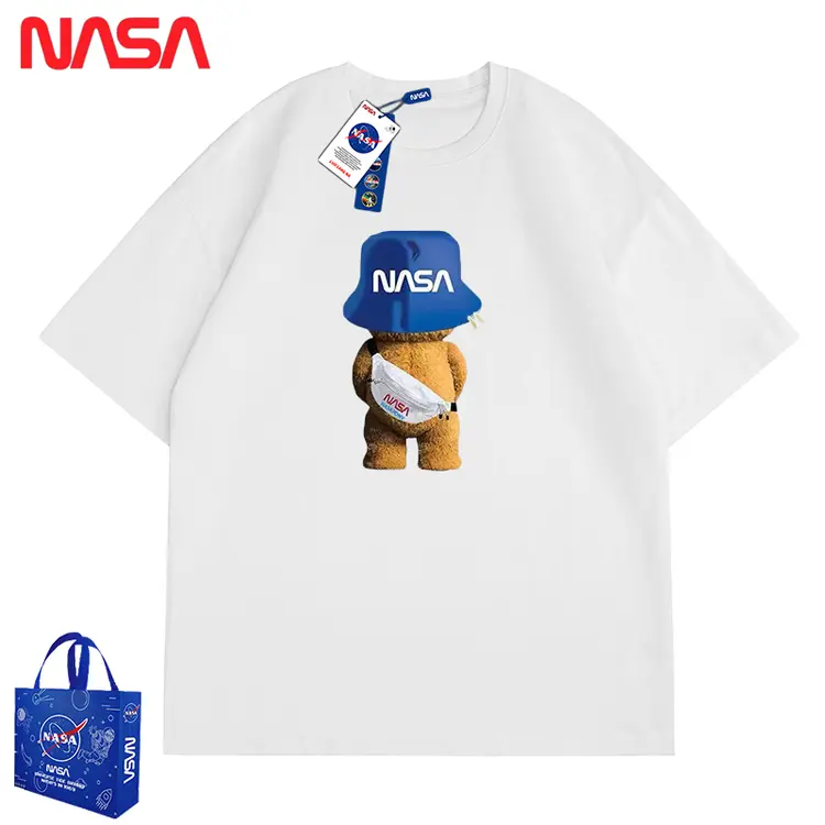 【维维专属】NASA线上联名2022夏季新款情侣小熊休闲潮牌短袖T恤