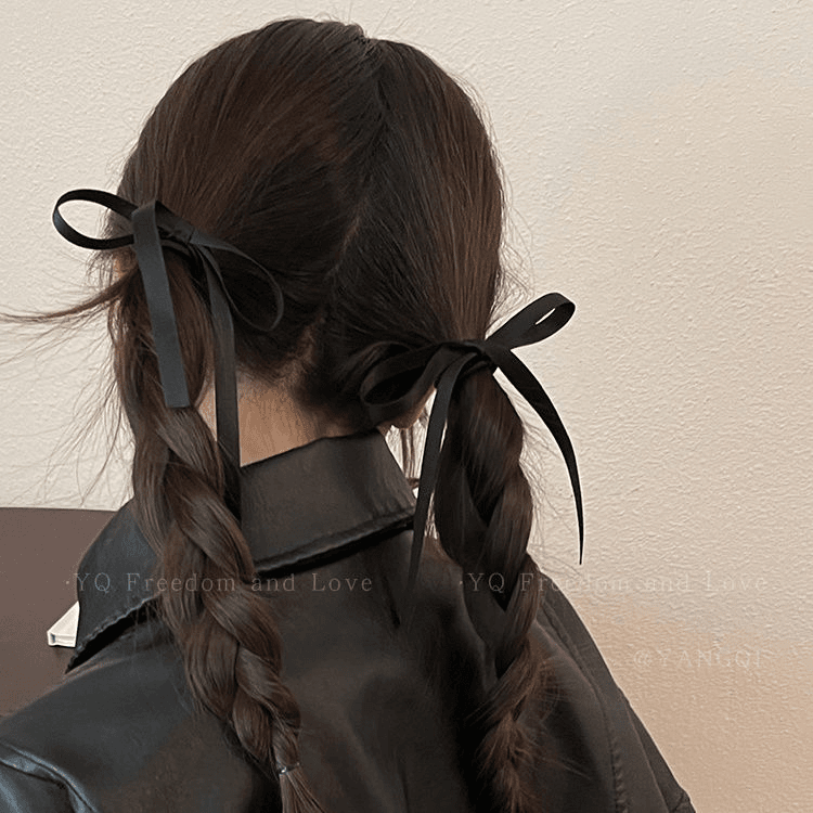 Jennie同款丝绒蝴蝶结飘带发绳女秋冬芭蕾风扎麻花辫头绳发圈发饰