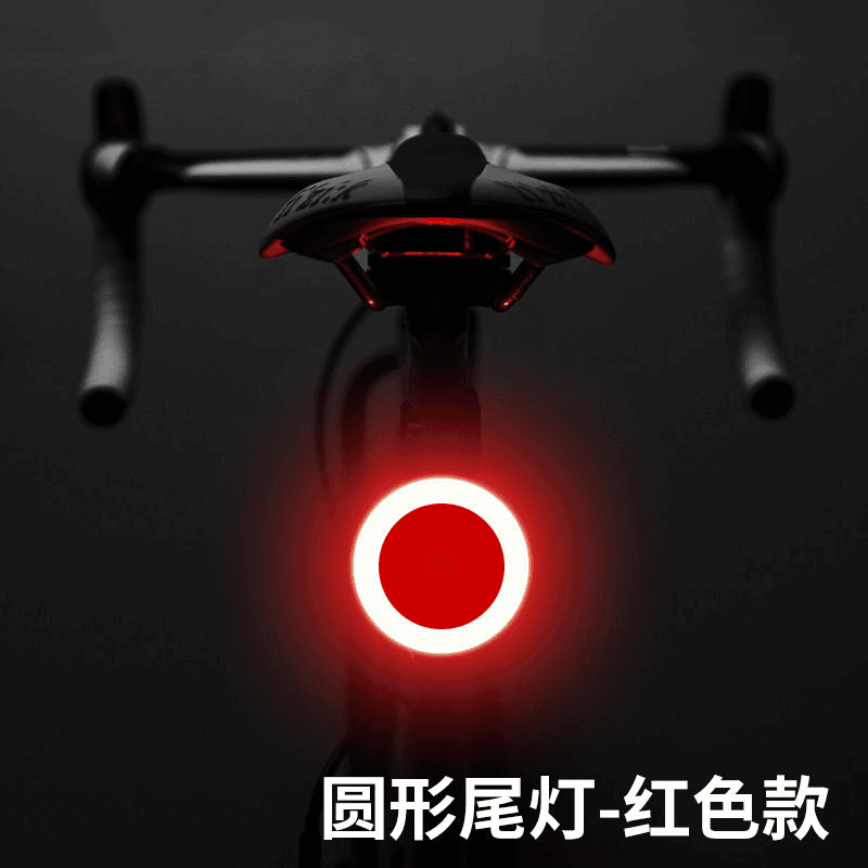 【十辈】自行车尾灯usb充电山地车夜骑公路车骑行装备高亮心形尾
