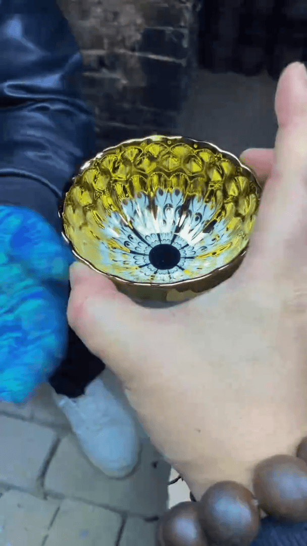 【闪购商品】瓷茶盏金孔雀