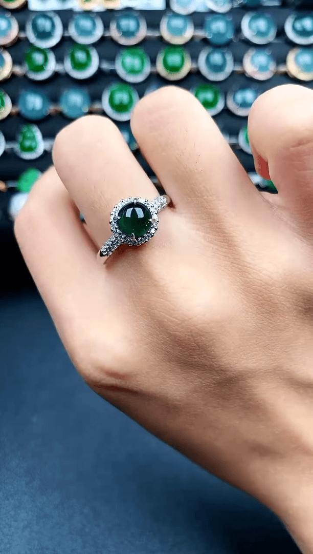 【闪购商品】翡翠戒指银S925镶嵌.