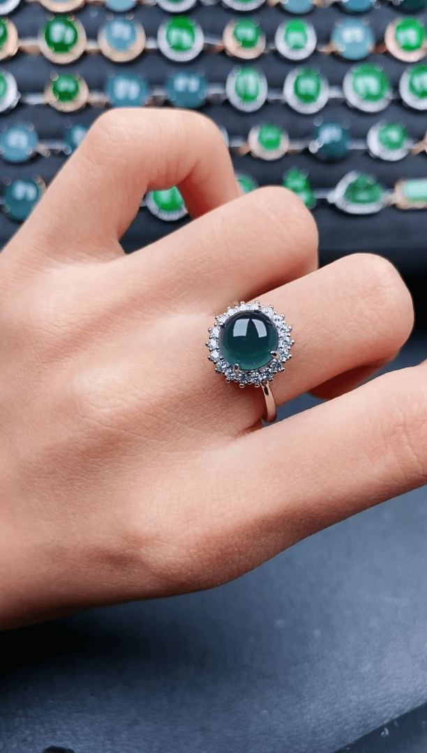 【闪购商品】翡翠戒指银S925镶嵌.809