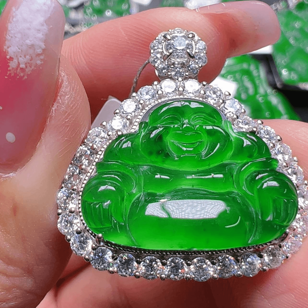 【闪购商品】翡翠吊坠(赠链)银S925镶嵌