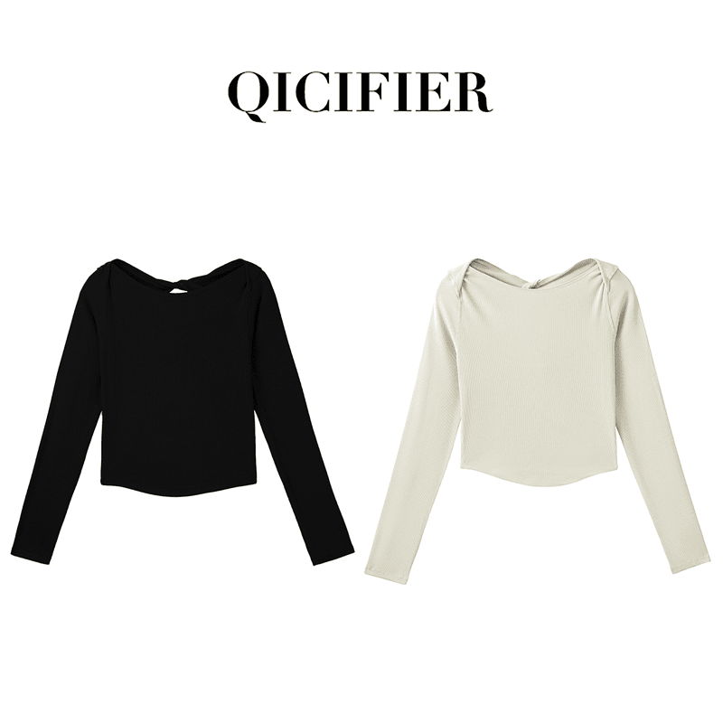 【QCFE】品牌个高奢黑白女士前后两穿设计款运动长袖 2849