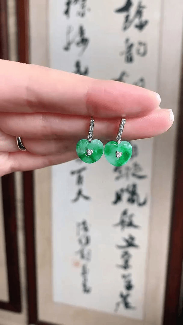 【闪购商品】翡翠耳饰18K金镶嵌耳饰