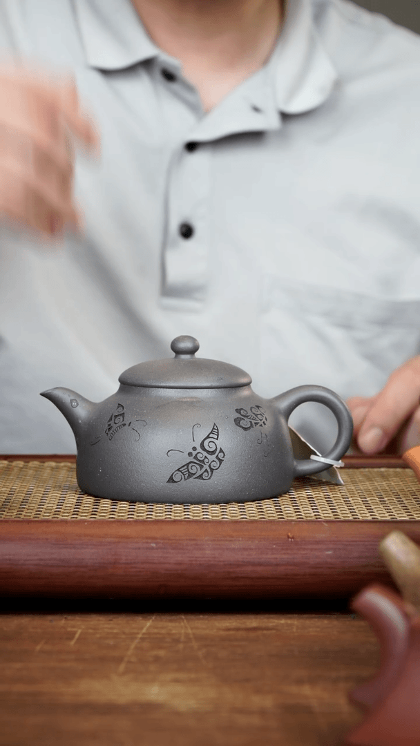 【闪购商品】紫砂茶壶YGQ梦蝶 青灰 240cc