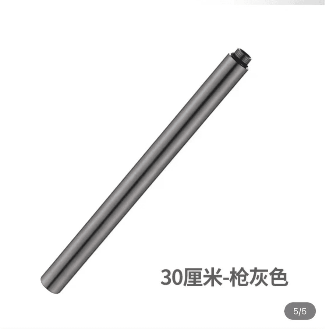 欧驰卫浴zf 水镀枪灰304不锈钢加长管30公分长
