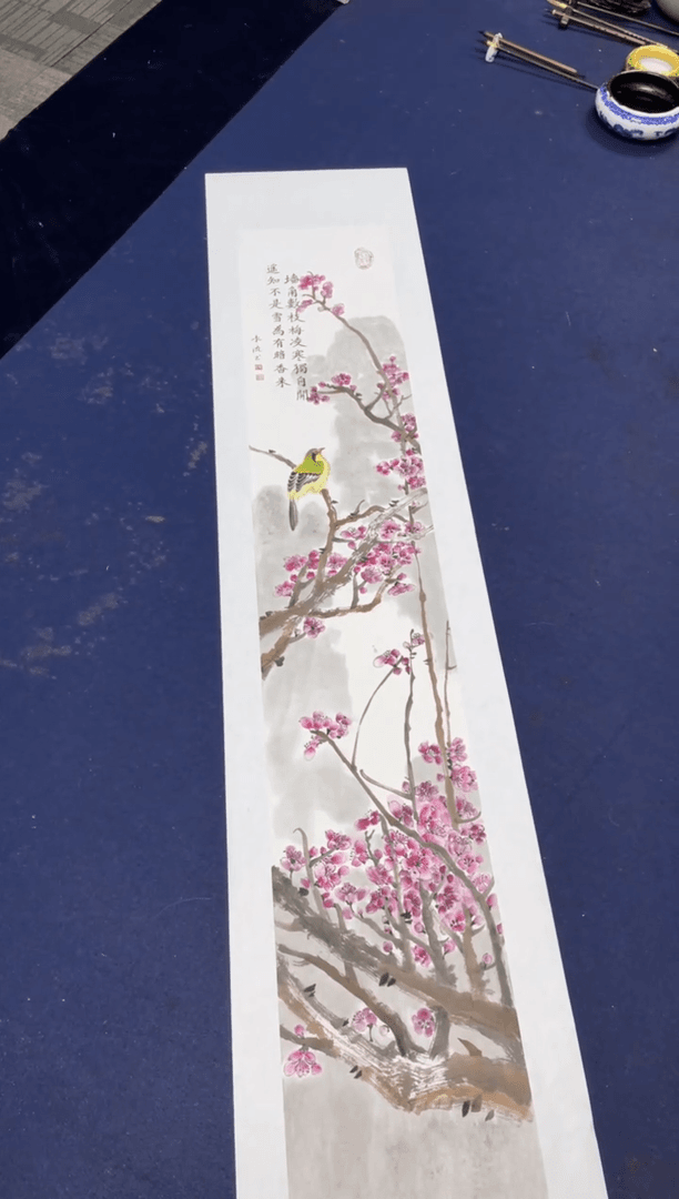 【闪购商品】书法手绘梅花  咏梅    尺寸138*34