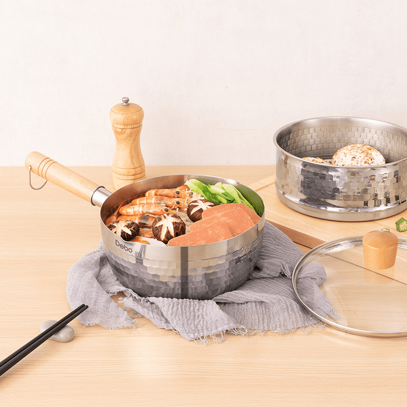 壹Debo德铂达芙妮不锈钢双层奶锅雪平锅20CM