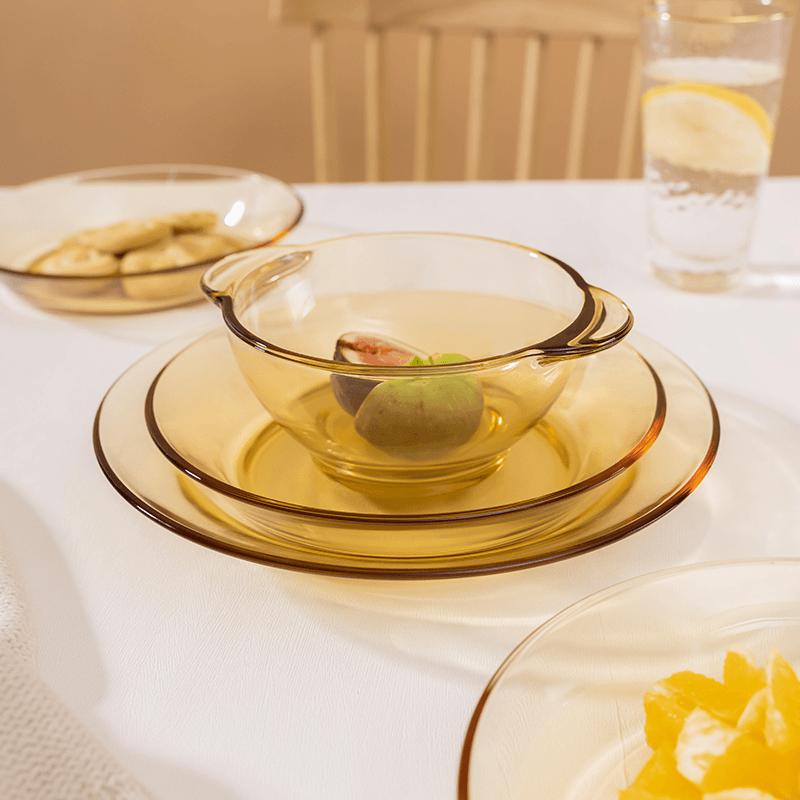 壹Debo德铂尤妮思耐高温琥珀色家用餐具八件套